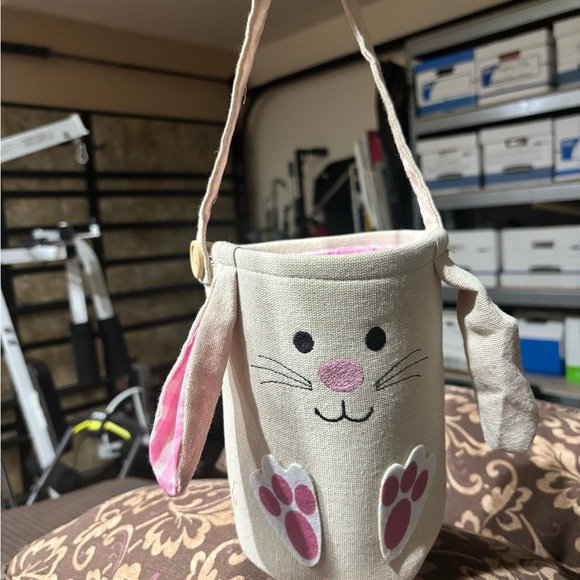 Cute Bunny Canvas Bag with Pink Accents - Picture 1 of 1